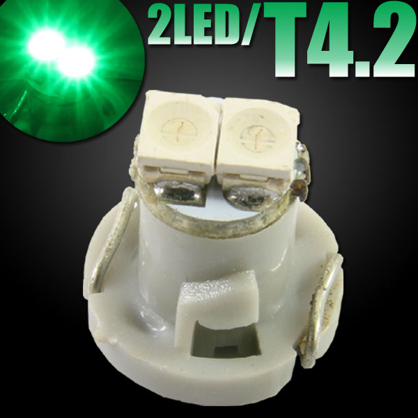 T4.2 2連 SMD LED バルブ エアコンパネル球 メーター球 グリーン　1個