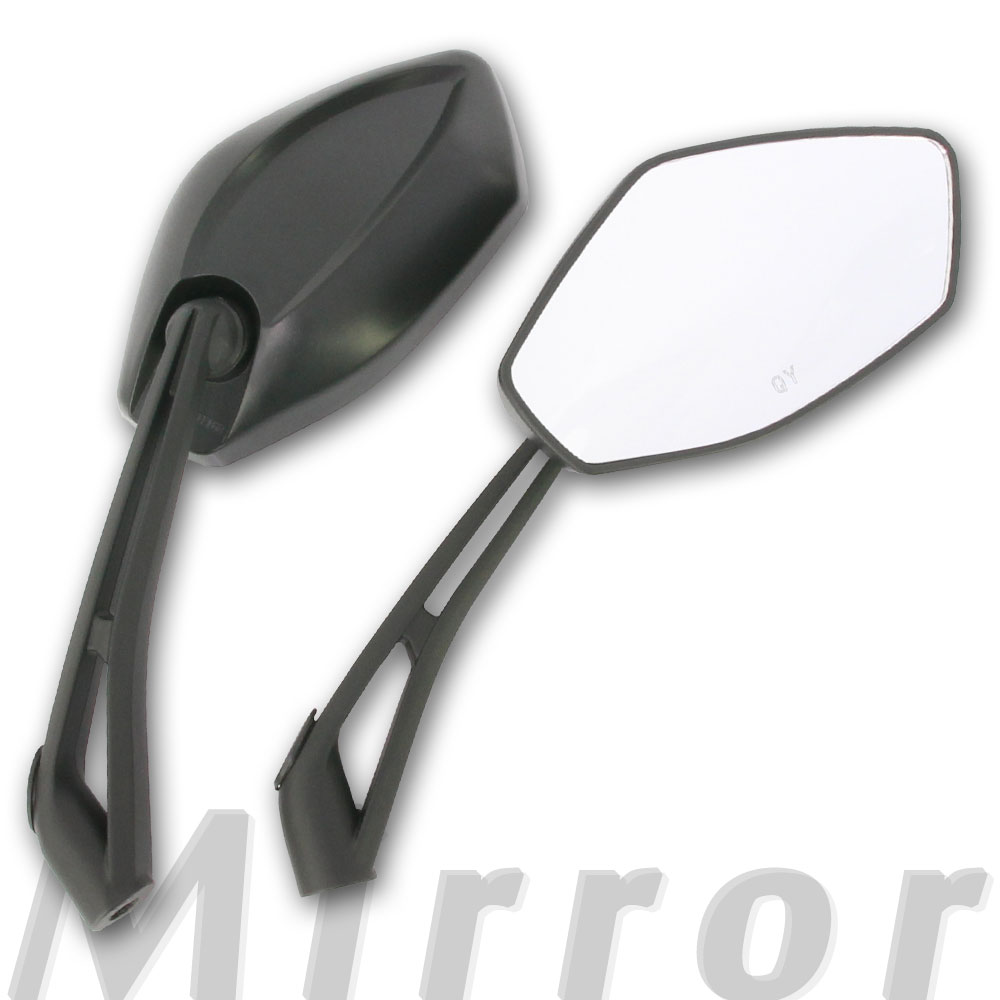 汎用 ヘキサゴンミラー エアロミラー 純正タイプ ブラック 取り付けネジ10mm/8mm 左右セット つや消しブラック