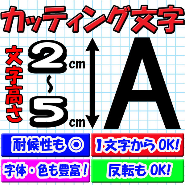 カッティング文字 2cm/3cm/4cm/5cm