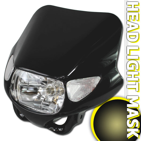 汎用 ウインカー付ヘッドライト ブラック