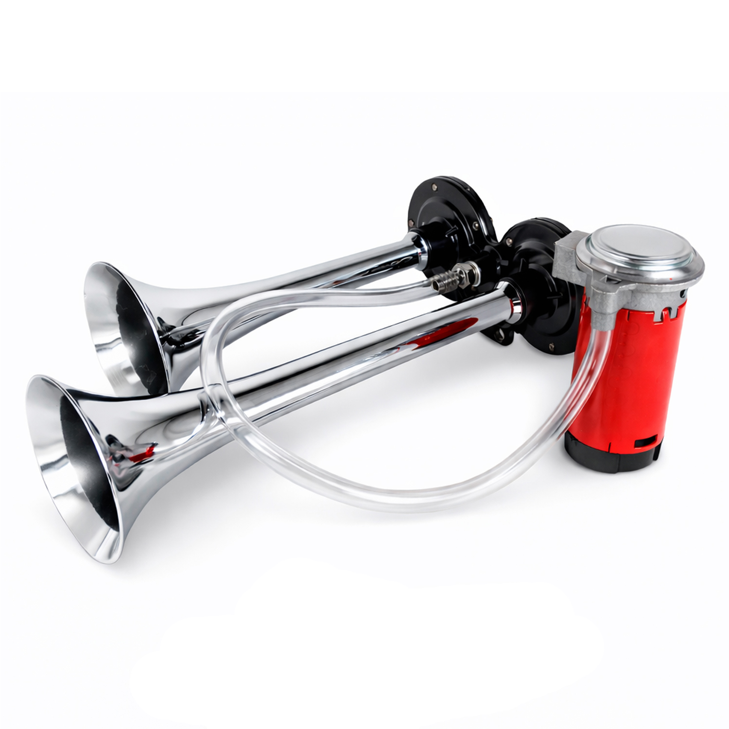 デュアル トランペット エアホーン 12V 135dB 2連 汎用 ヤンキーホーン 大音量 クローム 車 トラック RV 2A 低電流