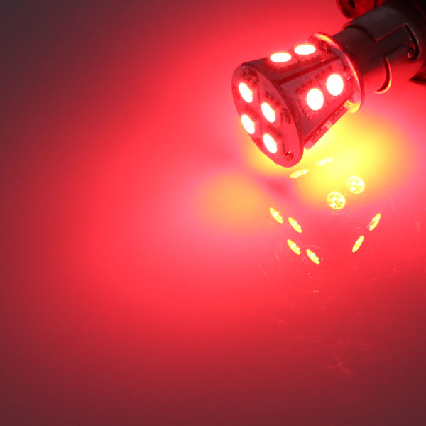 超高輝度 3chips SMD LED使用 １4連 口金バルブ　シングル球 (レッド発光) G18/S25