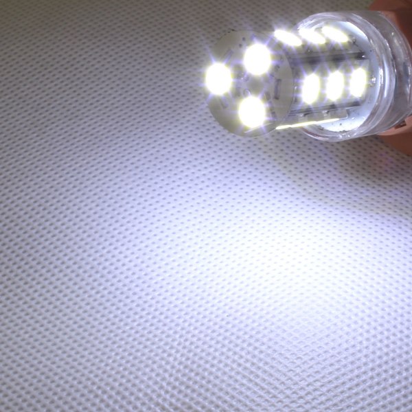 18連 SMD LED バルブ ホワイト  S25/G18 BA15s 口金 シングル球 2個セット