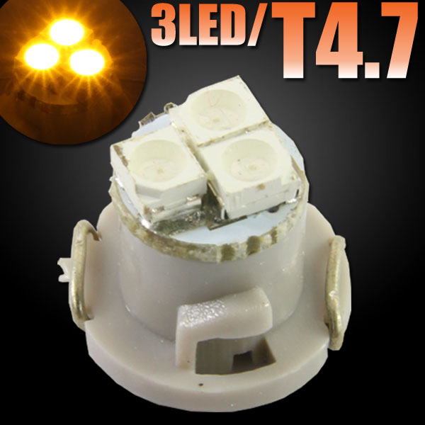 T4.7 3連 SMD LED バルブ エアコンパネル球 メーター球 オレンジ 1個