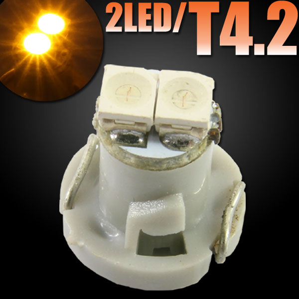 T4.2 2連 SMD LED バルブ エアコンパネル球 メーター球 オレンジ　1個