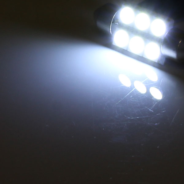 T10×36mm 6連 SMD LED　バルブ ホワイト1個