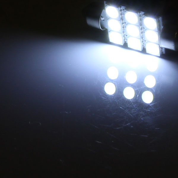 T10×39mm 9連 SMD LED　バルブ ホワイト1個