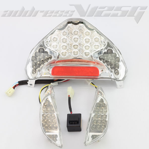 アドレスV125/G用(CF46A):LEDクリアテールランプユニット＆フロントLED 