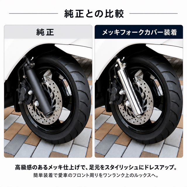 マグザム用(SG17J/SG21J):メッキフロントフォークカバー