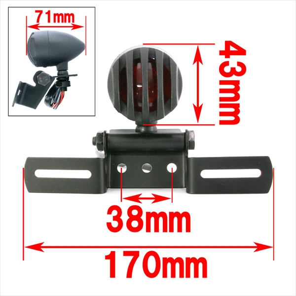 汎用 12V バイク用 バードケージ ミニテールランプ テールライト