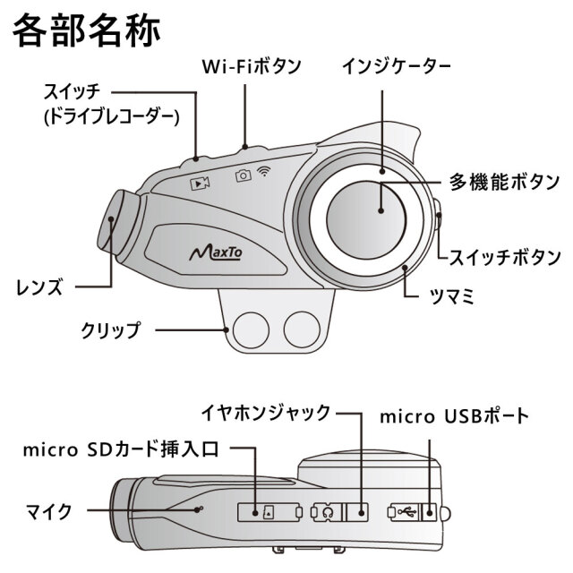 カメラ付き インカム 2台セット バイク ドライブレコーダー M3