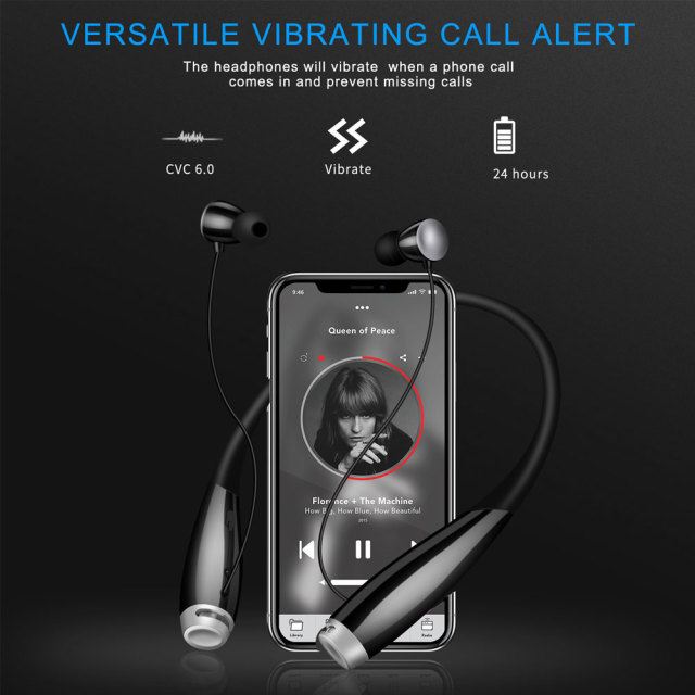 Bluetoothヘッドセット ワイヤレスイヤホン ネックバンドスピーカー イヤホン ノイズキャンセリング内蔵 イヤホンマイク Iphone Android Ios ハンズフリー 両耳 通話 音楽