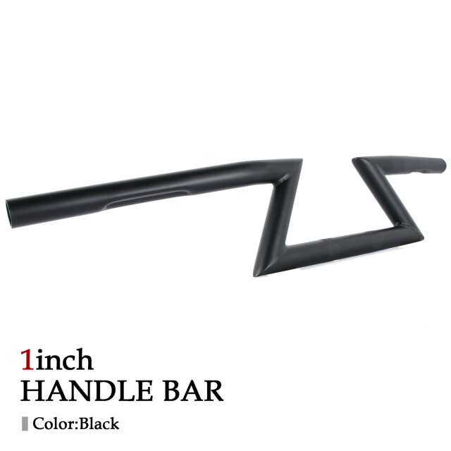 1インチ ハンドル バー Zバー ドラッグバー 25.4mm ブラック