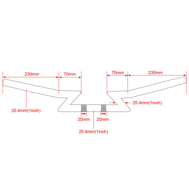 1インチ ハンドル バー Zバー ドラッグバー 25.4mm ブラック ハーレー