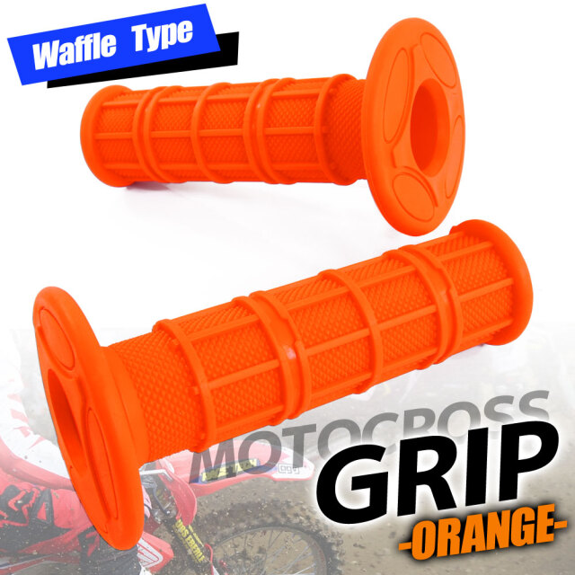 モトクロス グリップ オフロード 22.2mm オレンジ 汎用 ハンドル