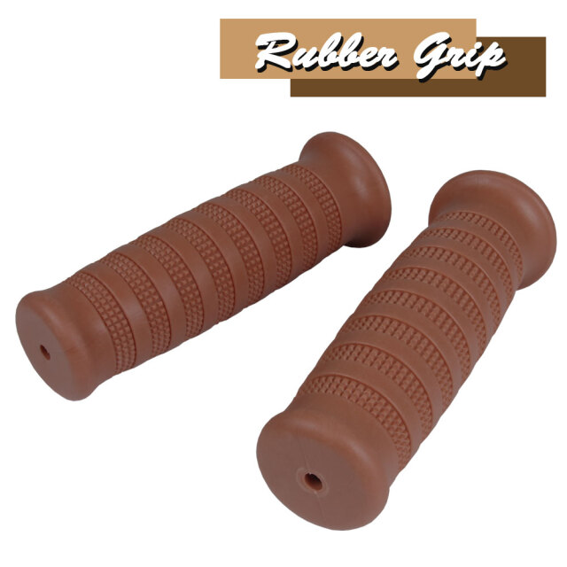 ラバーグリップ 22.2mm ブラウン 汎用 左右セット カフェ