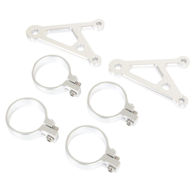 ヘッドライトステー フォーク用 アルミビレット 43mm 銀 シルバー