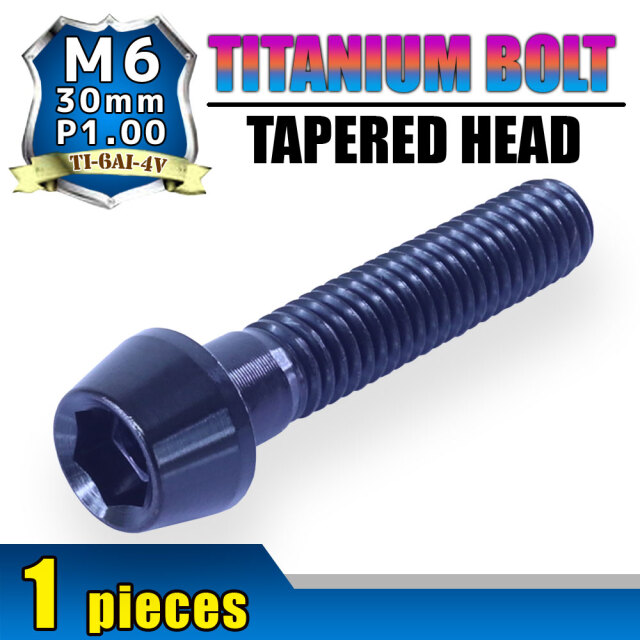 M6×30 P1.00 チタンボルト 1本 6mm 30mm ピッチ1.00 ブラック