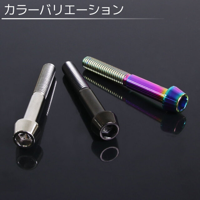 M6×45 P1.00 チタンボルト 1本 6mm 45mm ピッチ1.00 シルバー テーパー