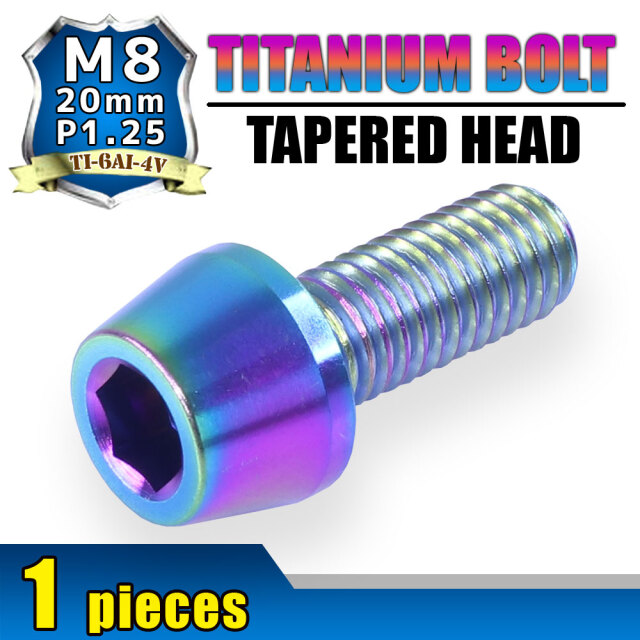 M8×20 P1.25 チタンボルト 1本 8mm 20mm ピッチ1.25 焼き色