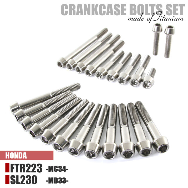 チタンボルト ホンダ FTR223/SL230専用 クランクケース エンジンカバー