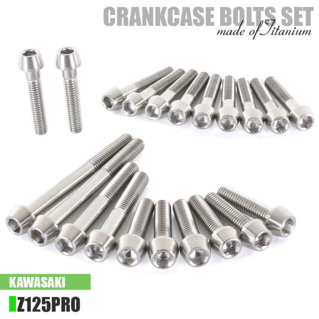 チタンボルト カワサキ Z125PRO専用 クランクケース エンジンカバー