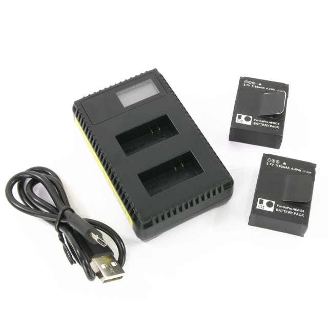 Gopro Hero3 Hero3 用 リチウムイオン バッテリーパック 2個 Usb充電器 セット 互換 Ahdbt 201 Ahdbt 301 302