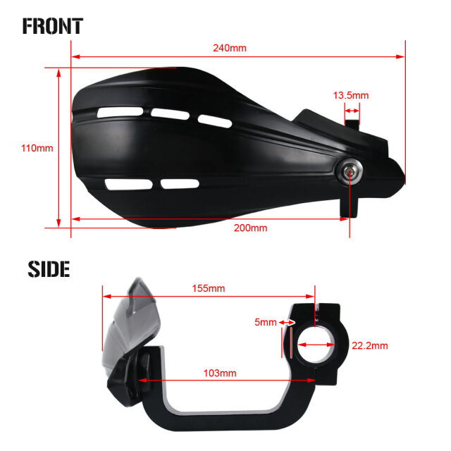 コンパクト ハンドガード 22.2mm 22パイ ブラック 黒 ナックルガード