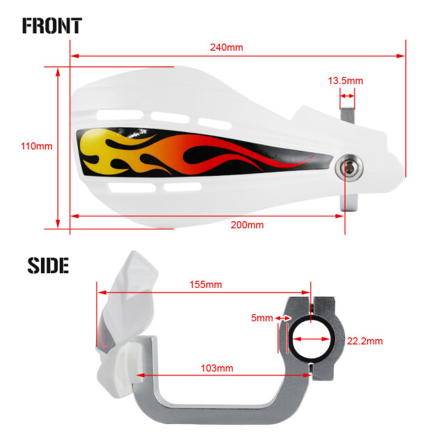 コンパクト ハンドガード 22.2mm 22パイ ホワイト 白 ナックルガード