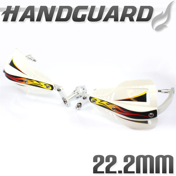 汎用 アルミ ハンドガード ナックルガード 22.2mm/22.2パイ ホワイト