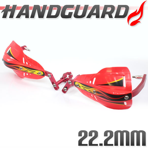 汎用 アルミ ハンドガード ナックルガード 22.2mm/22.2パイ レッド