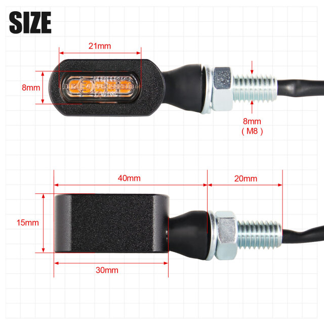 マイクロミニウインカー LED 車検対応 ブラック クリア レンズ