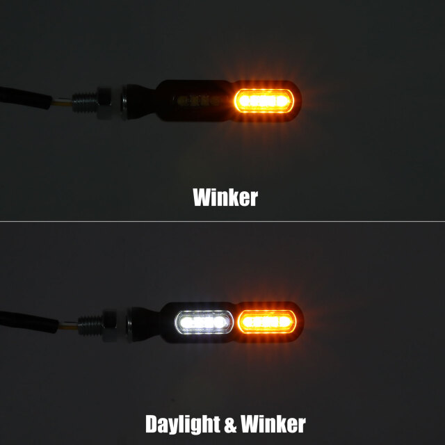 デイライト付 マイクロミニウインカー ダブル フロント用 LED 車検対応