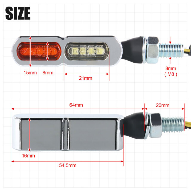 デイライト付 マイクロミニウインカー ダブル フロント用 LED