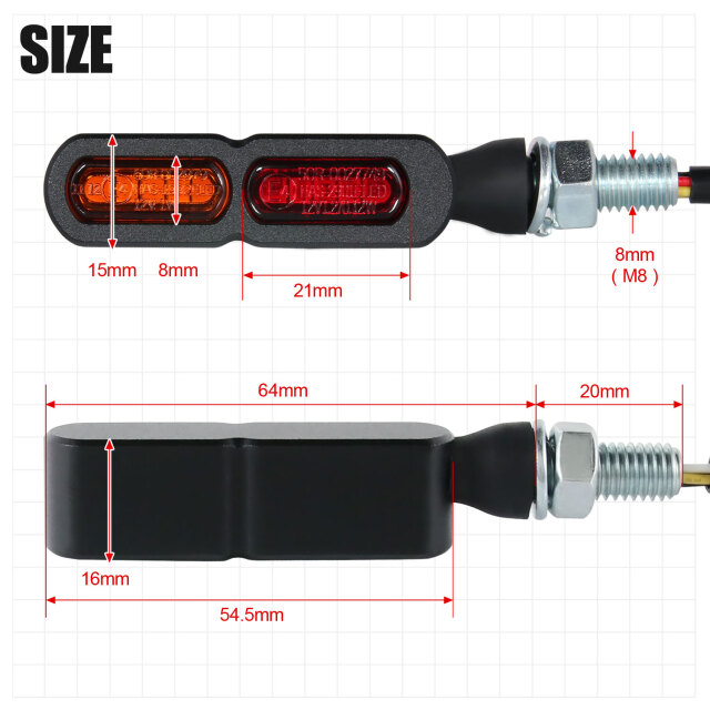 テールライト付 マイクロミニウインカー ダブル リア用 LED 車検