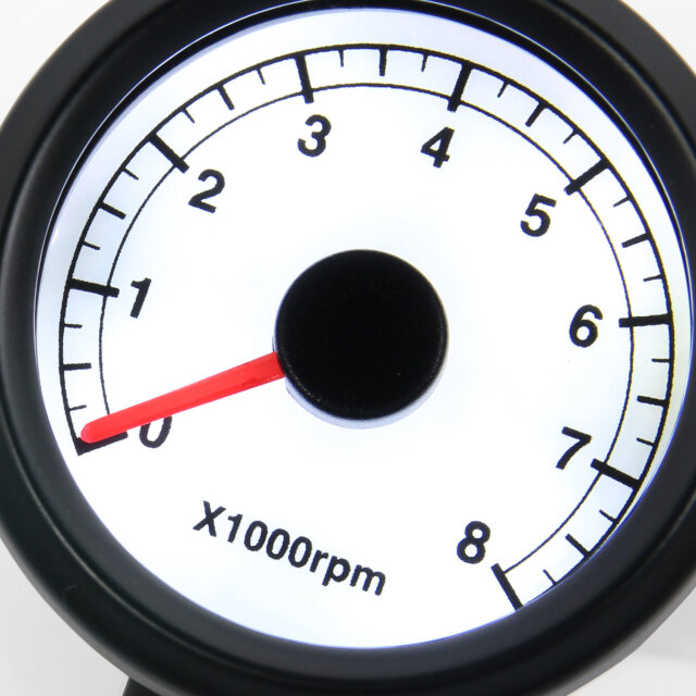 バイク用 48mm 電気式 タコメーター LED x1000rpm 汎用 ブラック