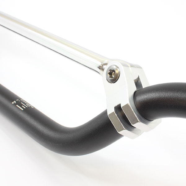 汎用 オフロード用 アルミ ハンドルバー 22.2mm/22.2パイ ブラック  ハンドルブレース付き LOWタイプ