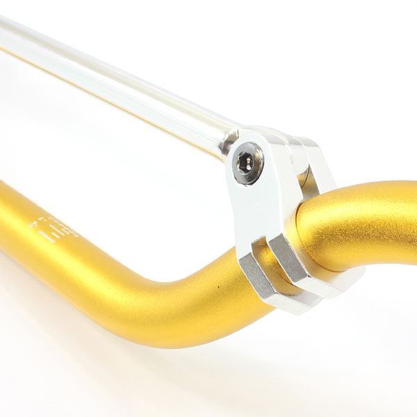 汎用 オフロード用 アルミ ハンドルバー 22.2mm/22.2パイ ゴールド ハンドルブレース付き LOWタイプ