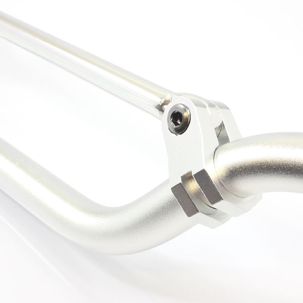 汎用 オフロード用 アルミ ハンドルバー 22.2mm/22.2パイ シルバー  ハンドルブレース付き LOWタイプ