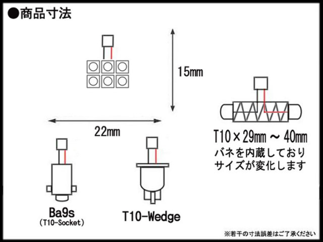 SMD-LED　ルーム球　サイズ