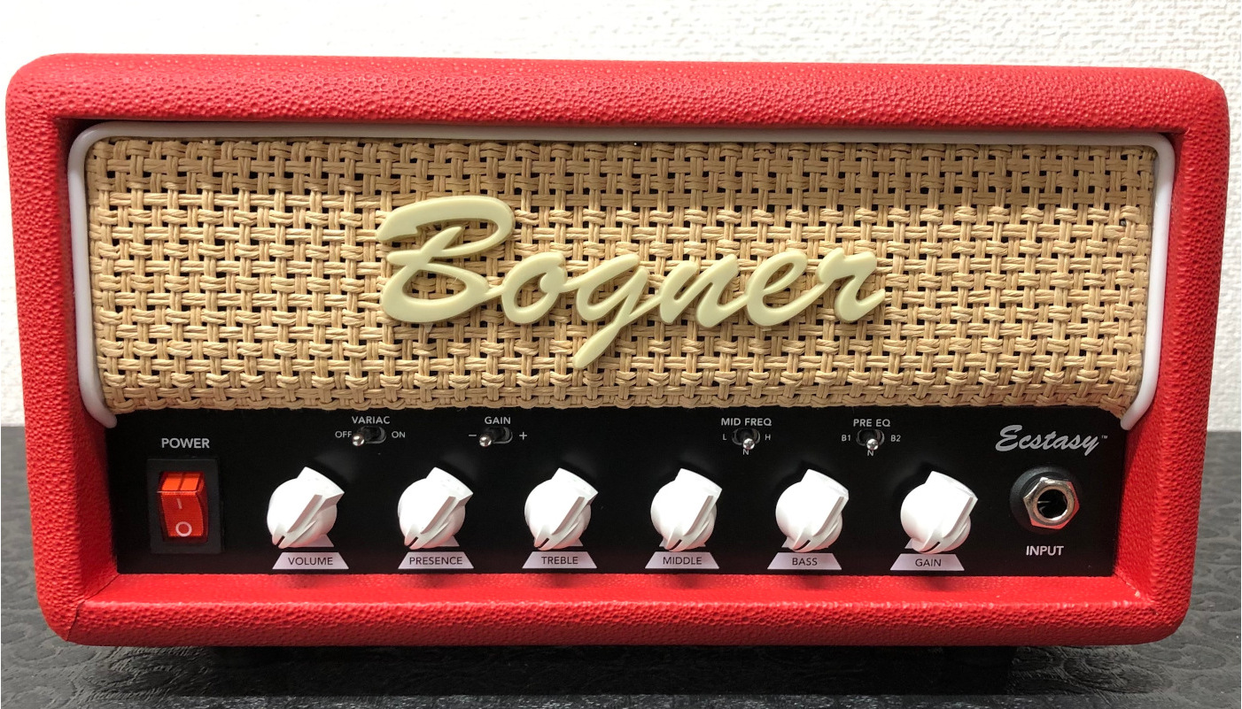 BOGNER《ボグナー》　ECSTACY Mini Head Red Tolex / Brown Grill / White Piping  [White Knobs]