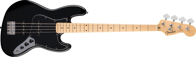 【送料無料】Fender Standard Jazz Bass, Maple Fingerboard, Black Pickguard, Black《フェンダー》《スタンダード・シリーズ》《ジャズベース》