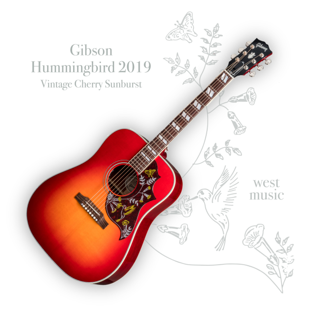 【送料無料】Gibson Hummingbird 2019 VS (Vintage Cherry Sunburst) ギブソン ハミングバード ヴィンテージチェリーサンバースト【即納可能♪】