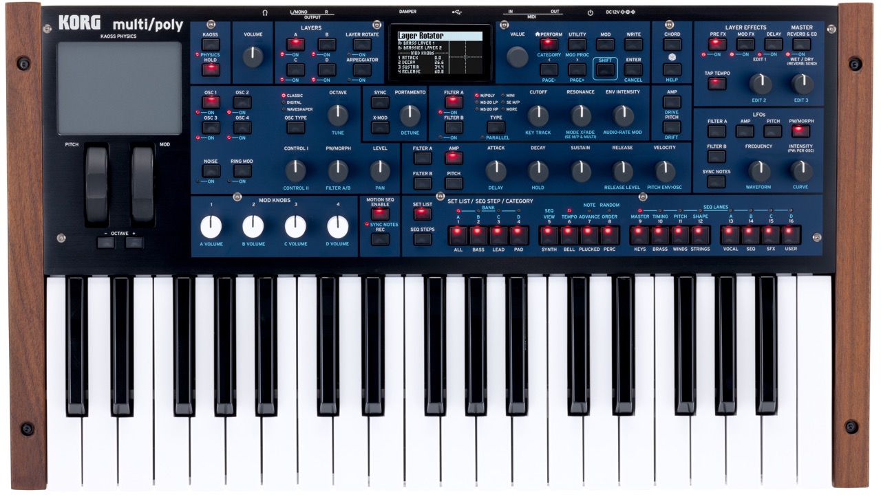 【送料込】KORG《コルグ》 multi/poly《マルチ／ポリ》ANALOG MODELING SYNTHESIZER《アナログ・モデリング・シンセサイザー》