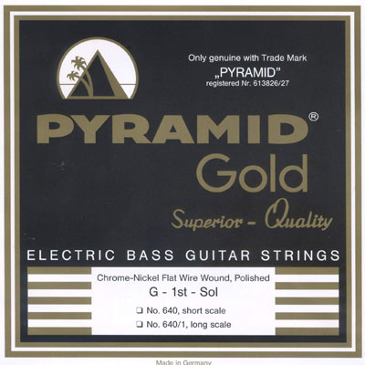 Pyramid Strings《ピラミッド・ストリングス》EB-Gold .040-.100 short scale chrome-nickel flatwound No.640 《フラットワウンド・ベース弦／1セット》《ショートスケール》【2426】