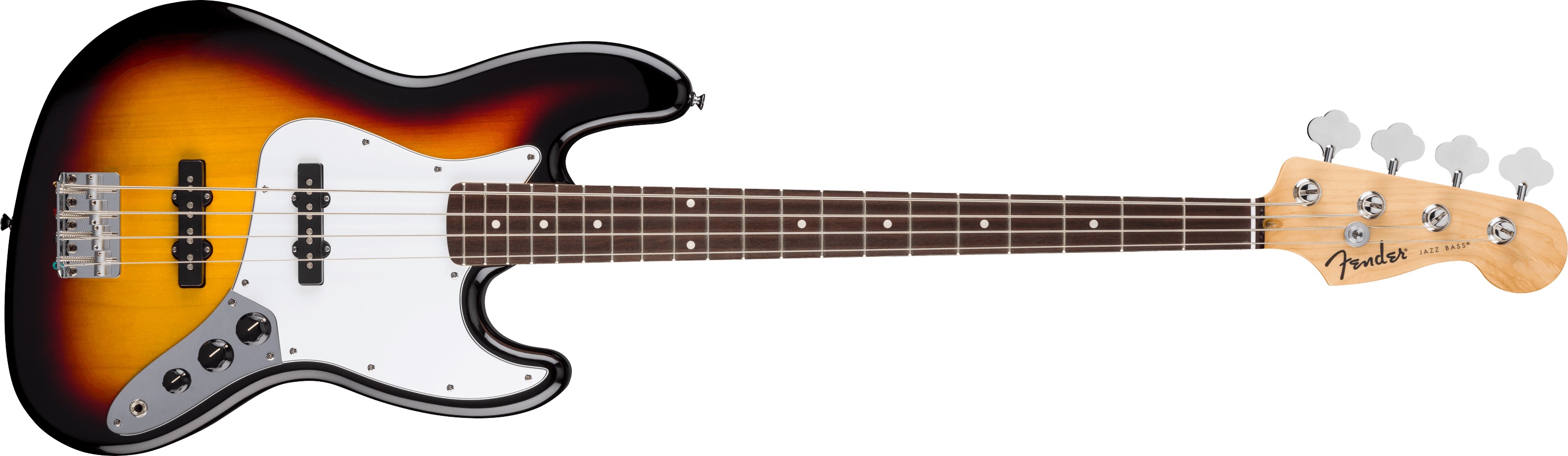 【送料無料】Fender Standard Jazz Bass®, Laurel Fingerboard, White Pickguard, 3-Color Sunburst《フェンダー》《スタンダード・シリーズ》  《ジャズベース》