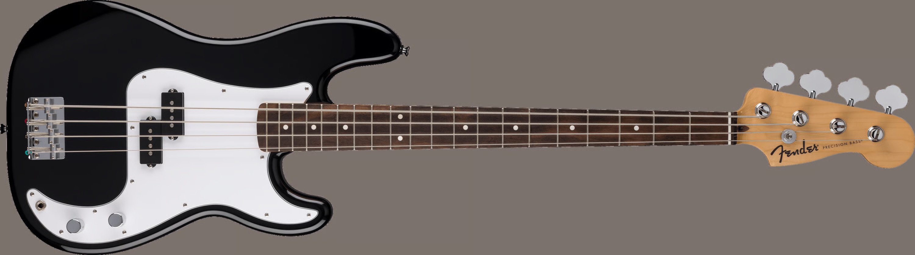 【送料無料】Fender Standard Precision Bass®, Laurel Fingerboard, White Pickguard, Black《フェンダー》《スタンダード・シリーズ》  《プレシジョンベース》