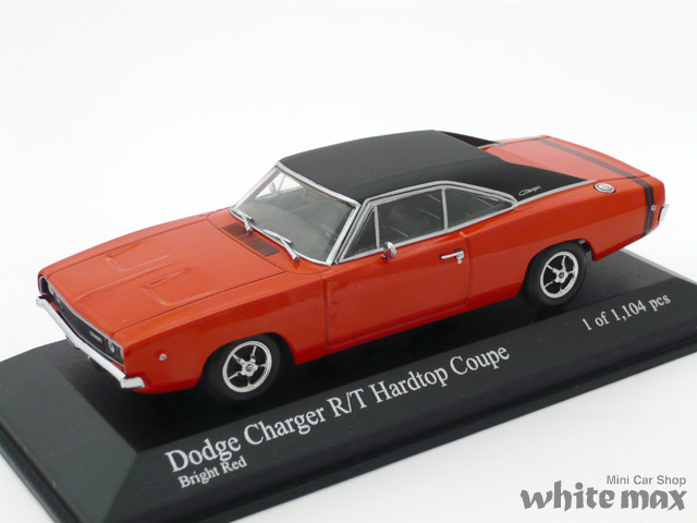 ミニチャンプス　1/43 ダッジ チャージャー R/T ハードトップ クーペ 1968 (レッド)