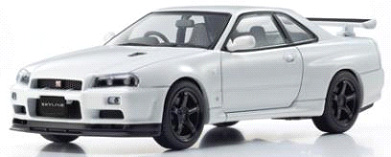 京商　1/43 ニッサン スカイライン GT-R R34 Vスペック II (ホワイトパール）