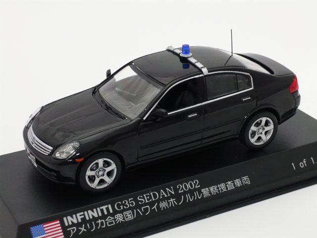 monox 1/43 インフィニティ G35セダン 2002 アメリカ合衆国ハワイ州ホノルル警察捜査車両 (ブラック）